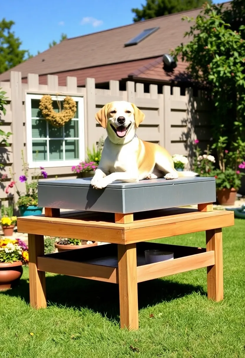 20 Portable Outdoor Dog Kennel Ideas for Easy Setup - 7. Elevated Dog Platform