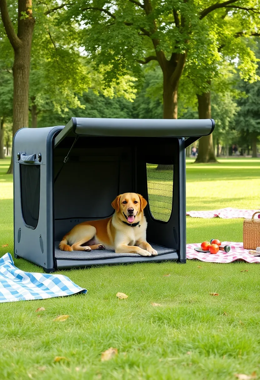 20 Portable Outdoor Dog Kennel Ideas for Easy Setup - 8. Retractable Dog Kennel