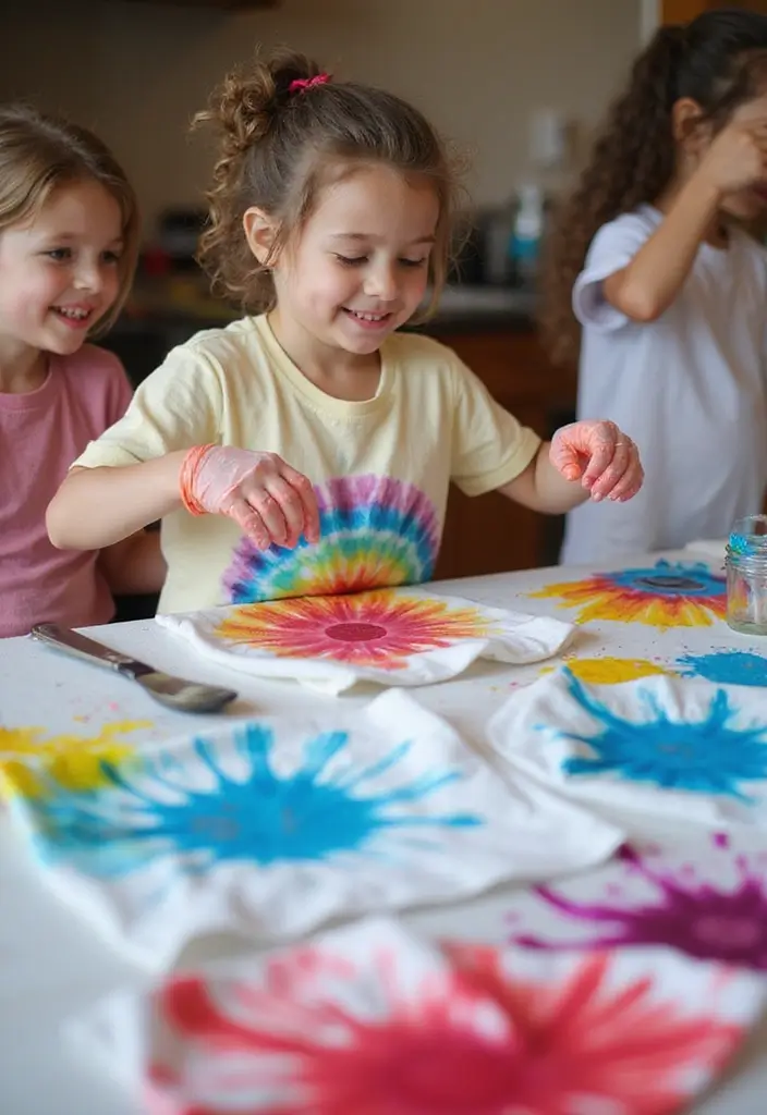 21 Budget-Friendly Outdoor Birthday Party Ideas for Kids - 6. DIY Tie-Dye T-Shirts