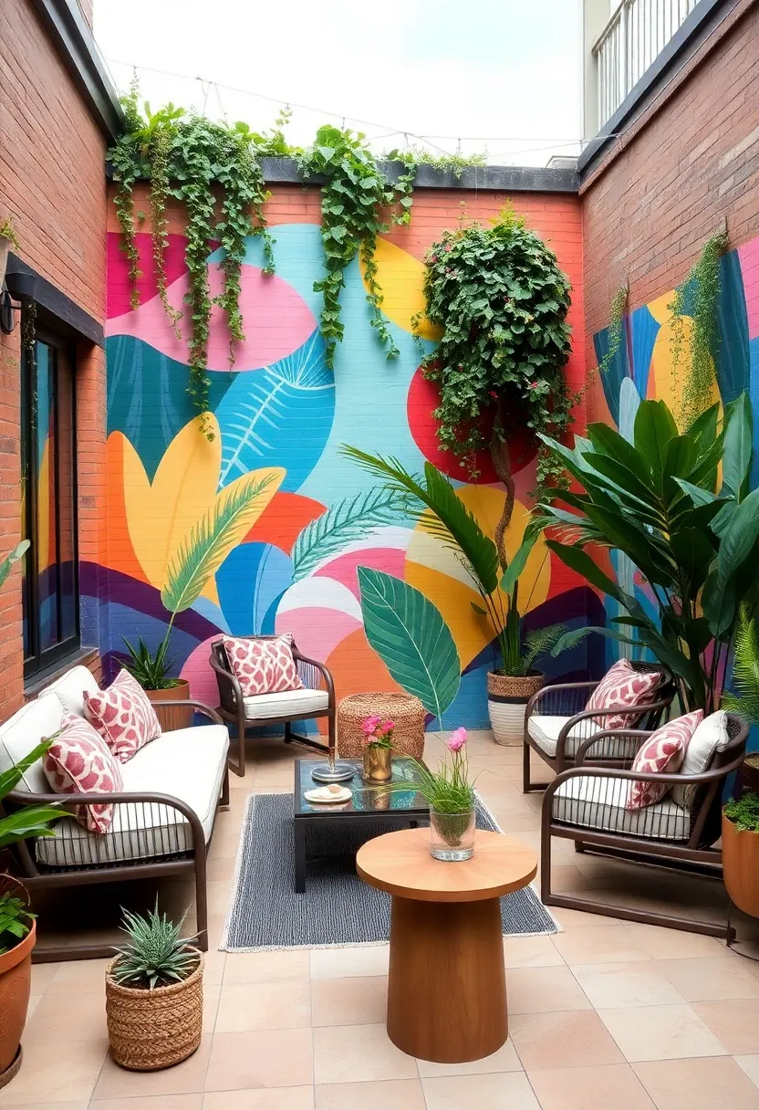 artful terrace decor wall murals