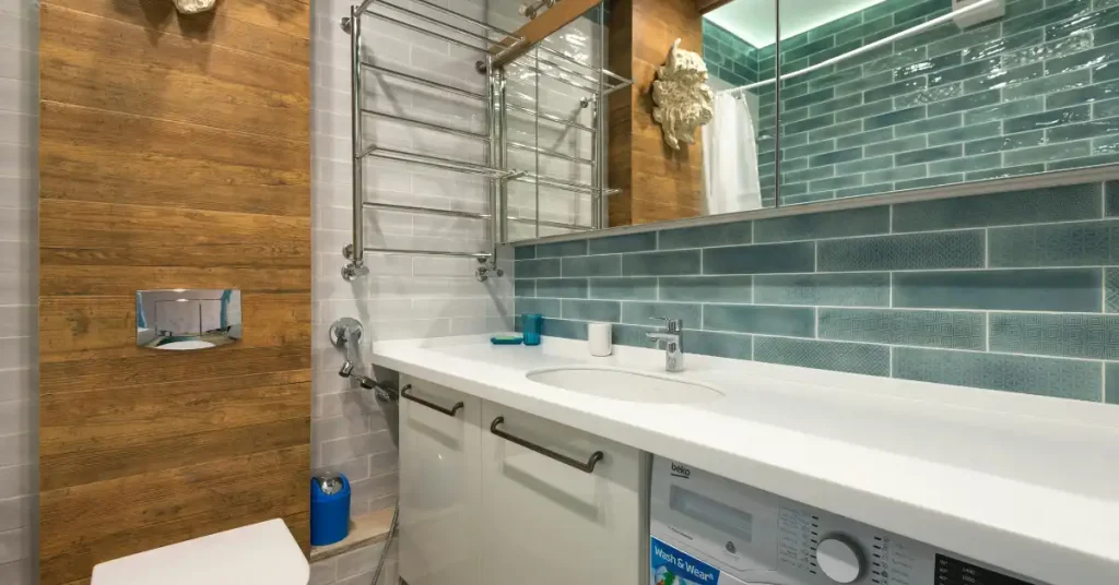 bathroom and laundry room combo