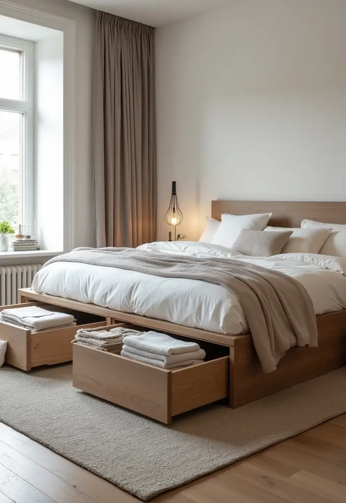 bed frames with built in storage