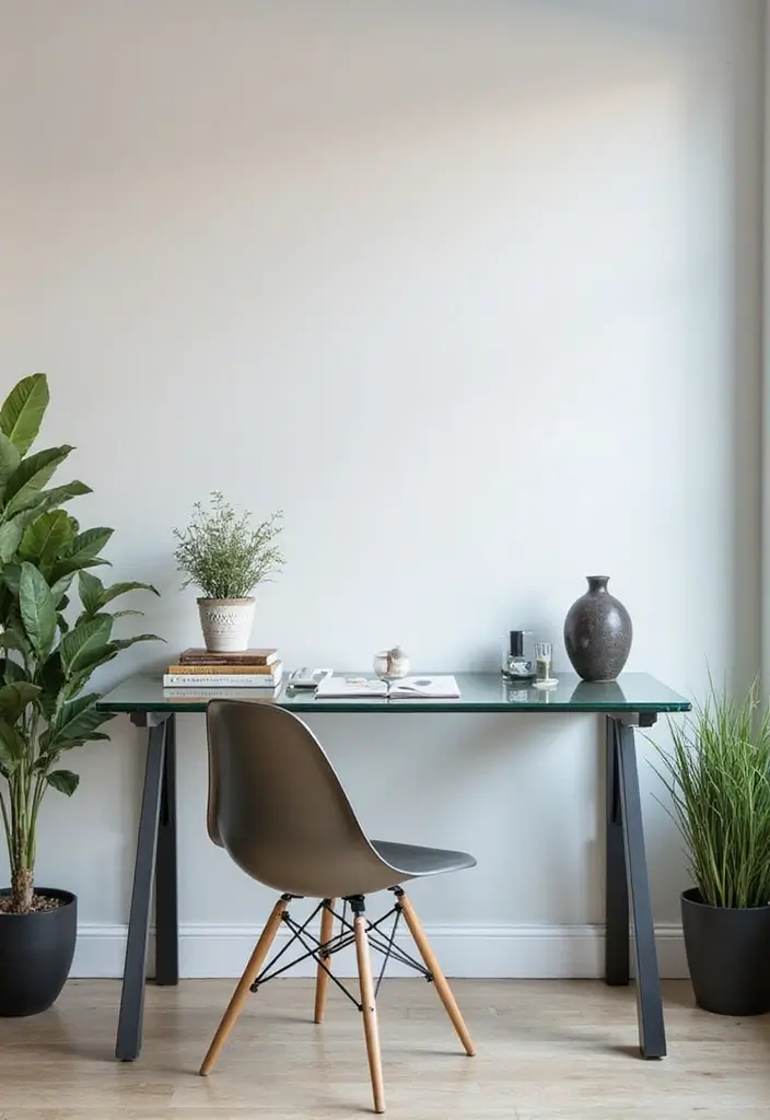 chic glass corner desk design