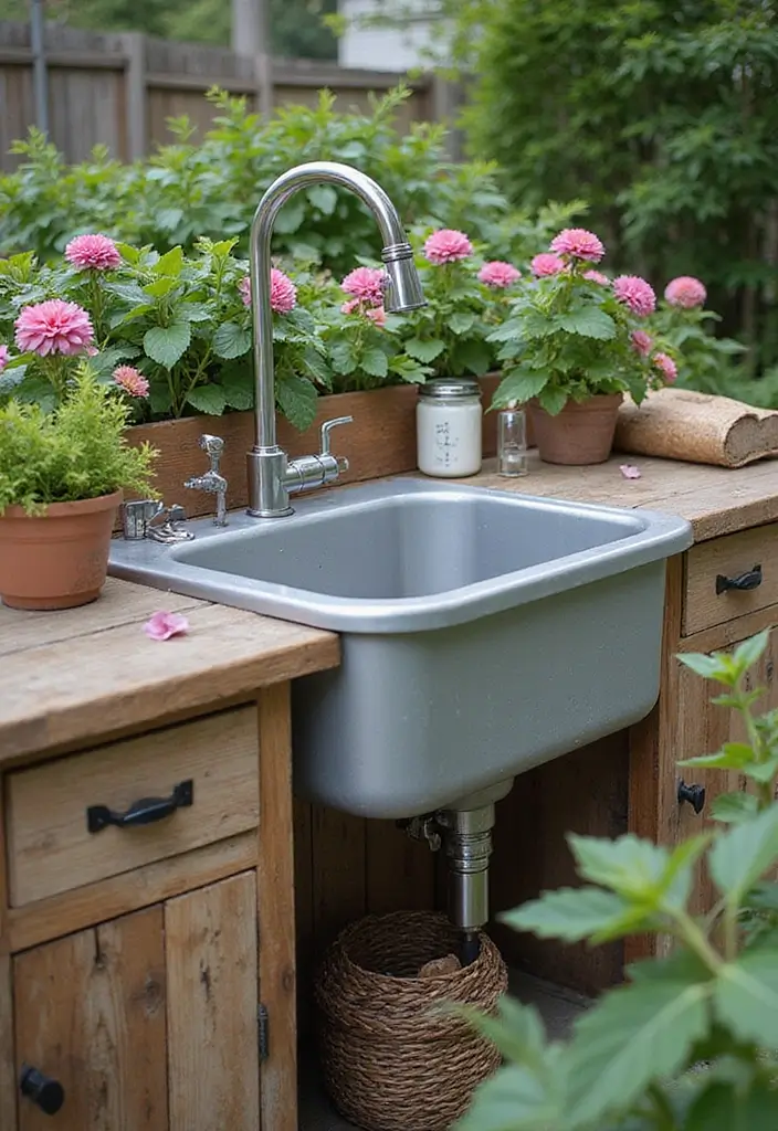 chic outdoor sink eco laundry setup
