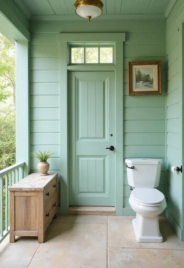 coastal colors outdoor toilet space