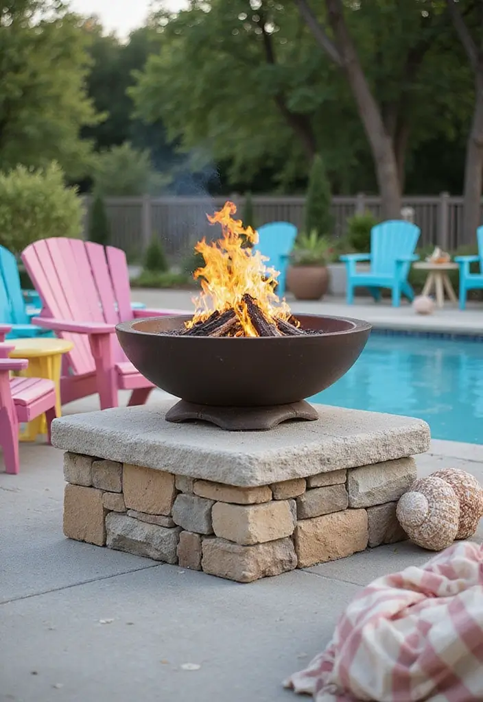 coastal style fire bowl