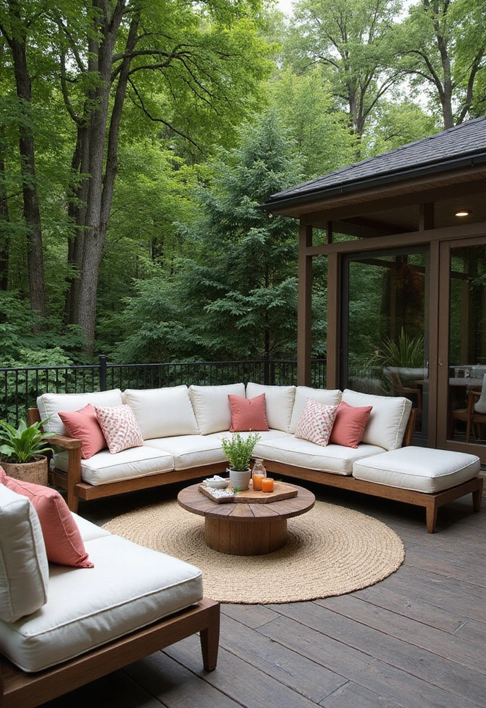 colorful container garden deck