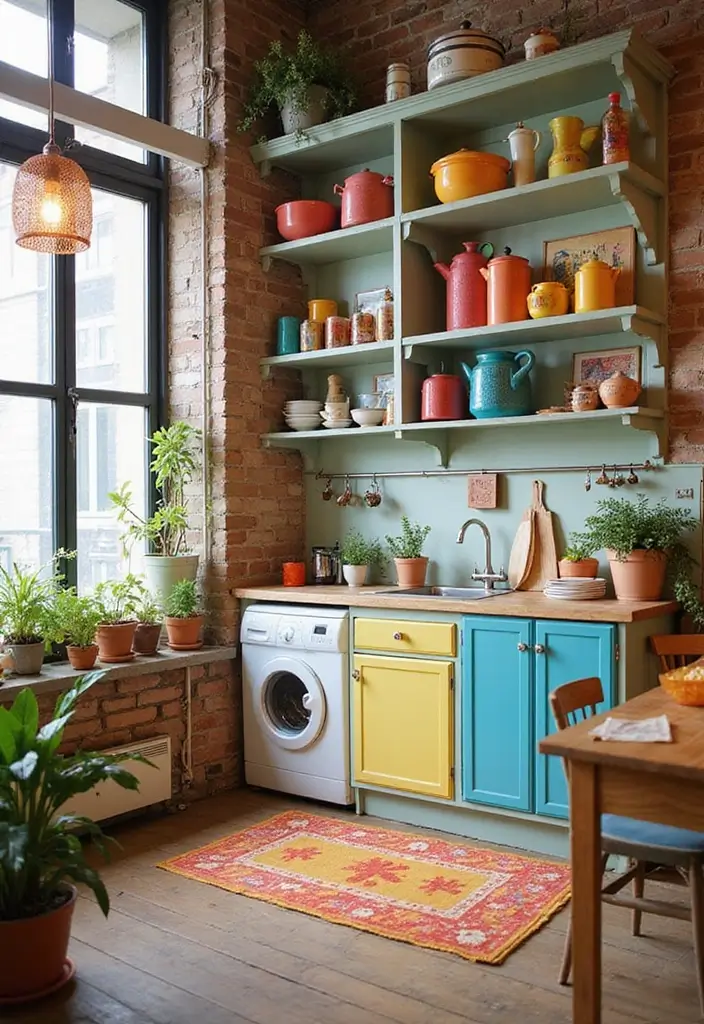 colorful kitchen accents luxury small loft