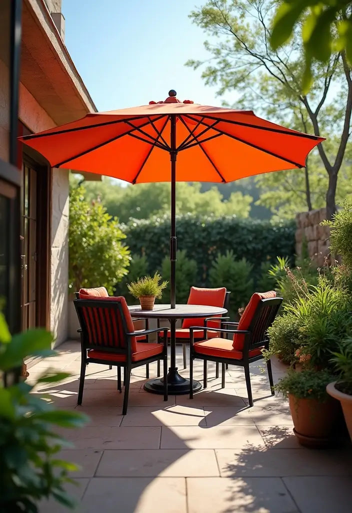colorful patio umbrellas providing outdoor shade