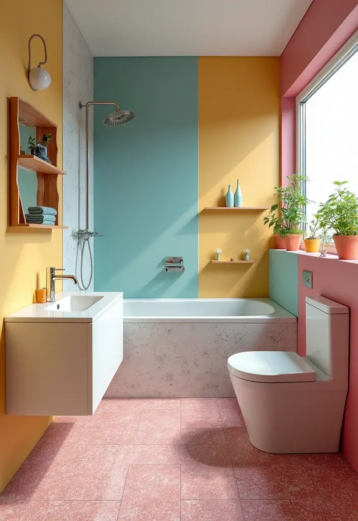 colorful terrazzo bathroom combinations