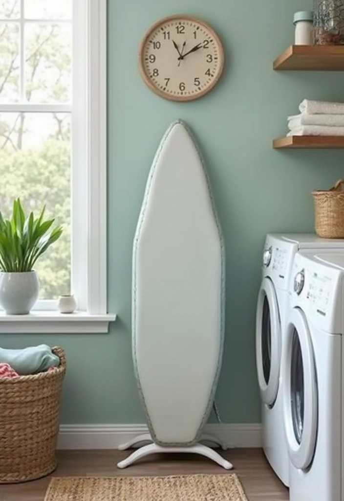 compact ironing board laundry room