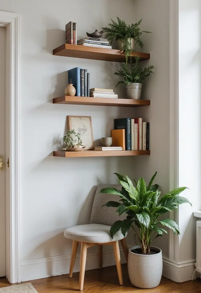 corner shelves unused apartment spaces