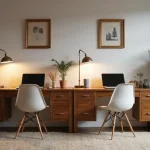 cozy corner home office for two