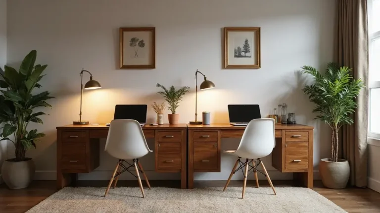 cozy corner home office for two