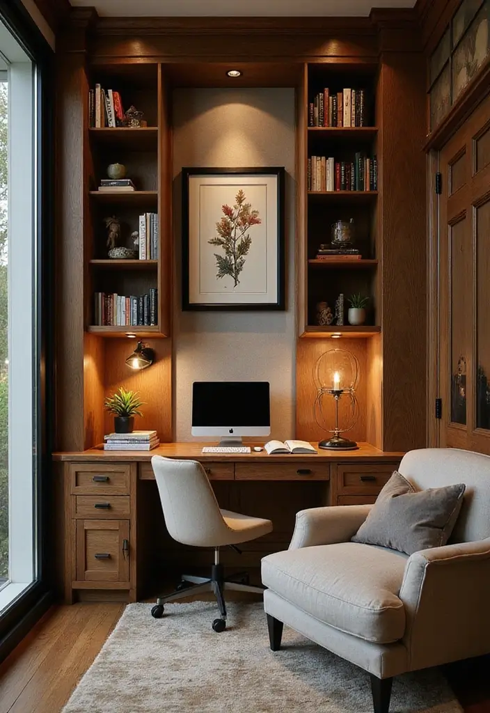 cozy dual home office desk nook