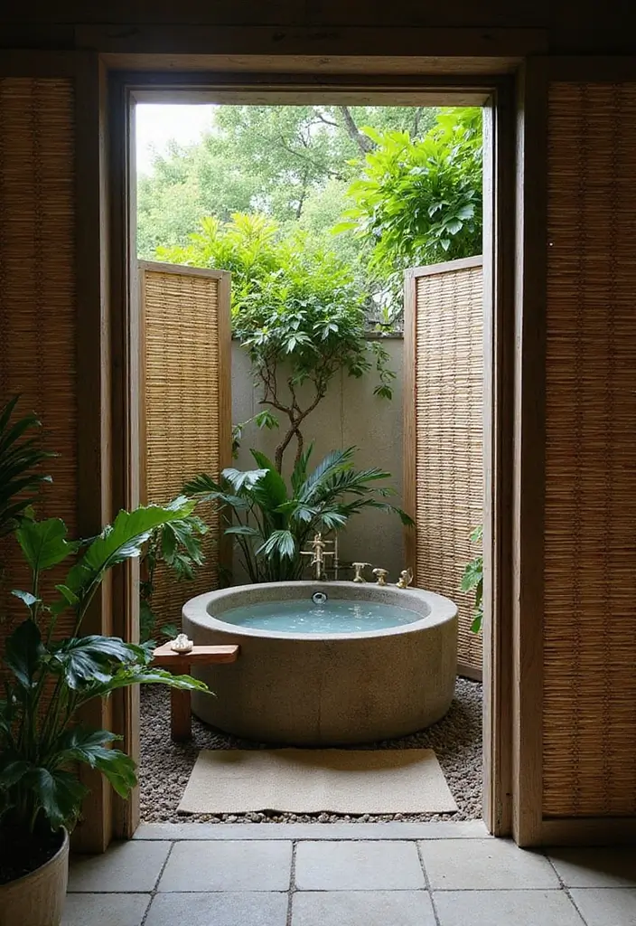 cozy nook outdoor bathroom space
