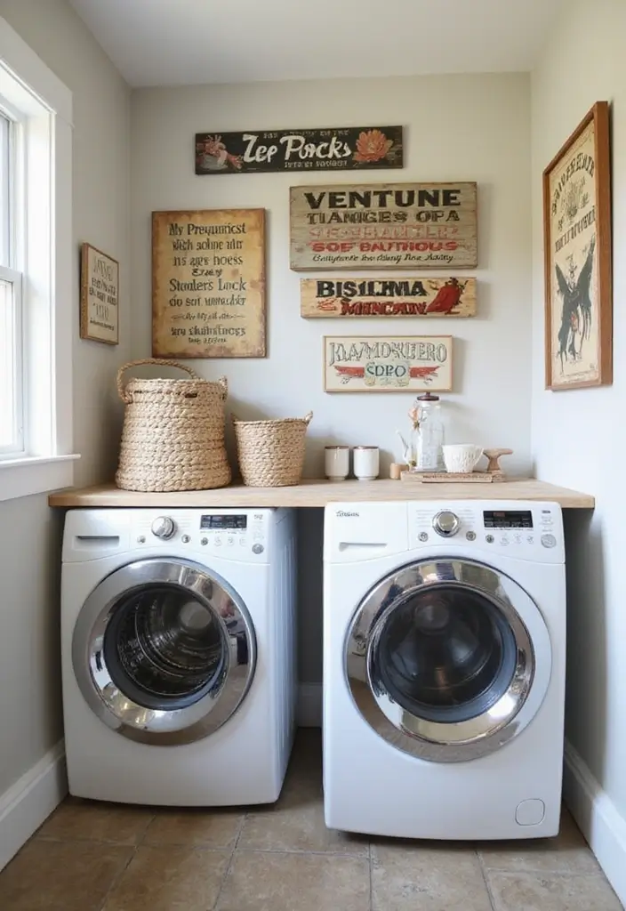 creative wall art laundry room