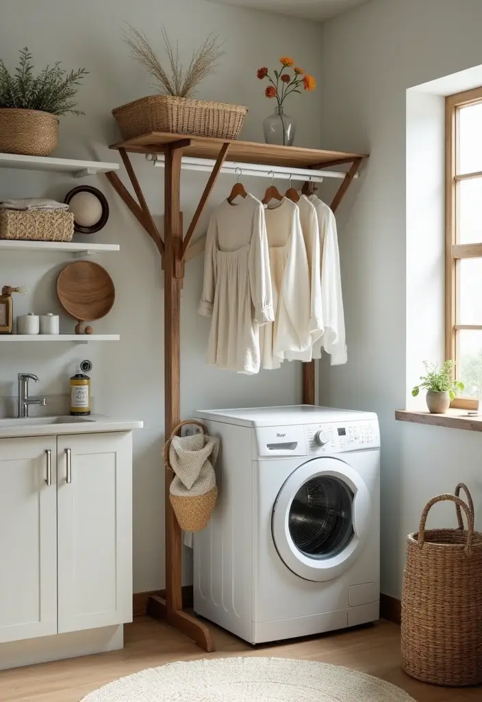 decorative drying racks laundry room