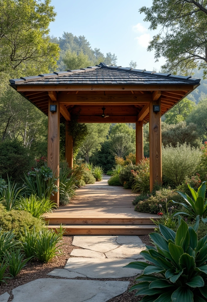 eco friendly gazebo with plants
