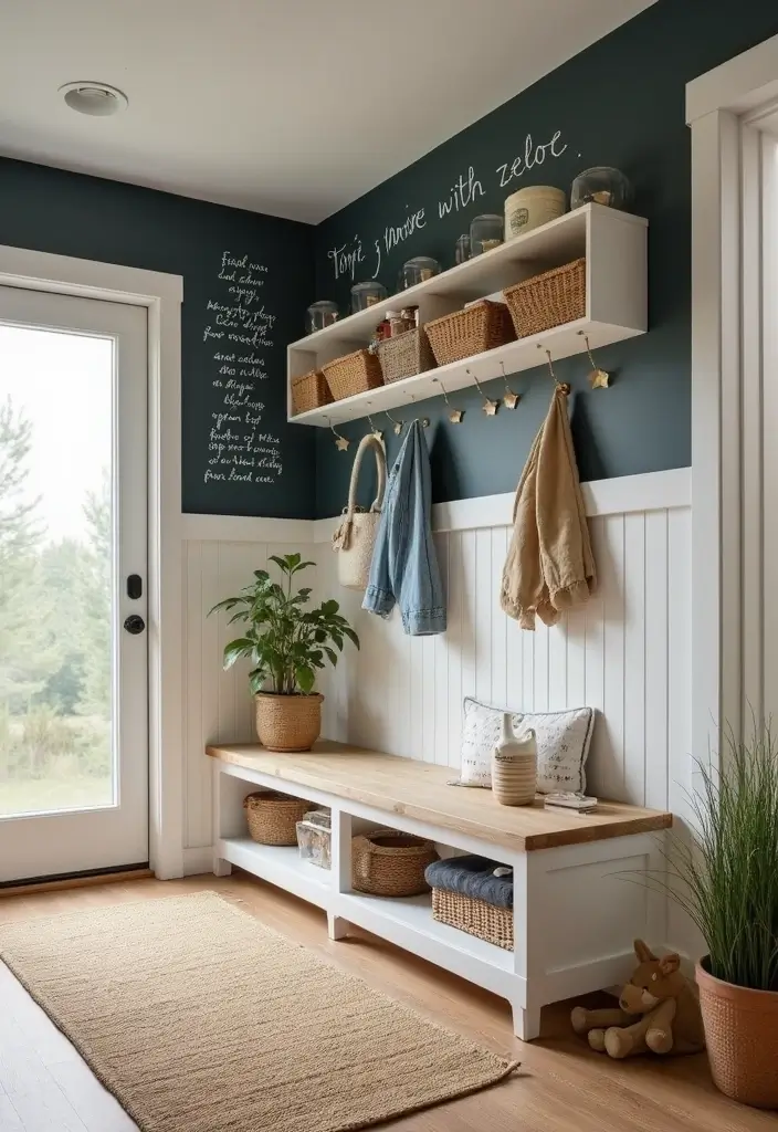family friendly mudroom laundry room