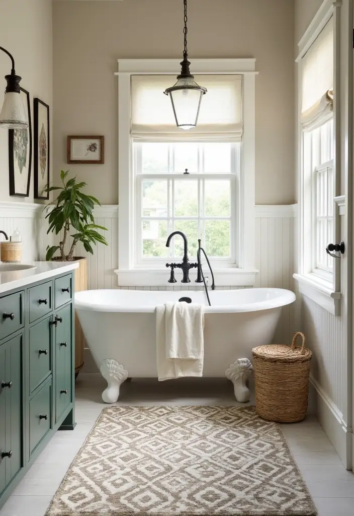 farmhouse style bathroom rug decor