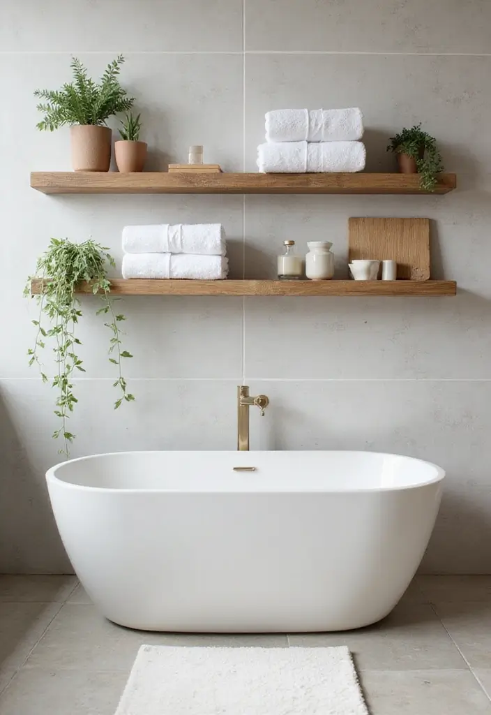 floating bathroom shelves vertical storage