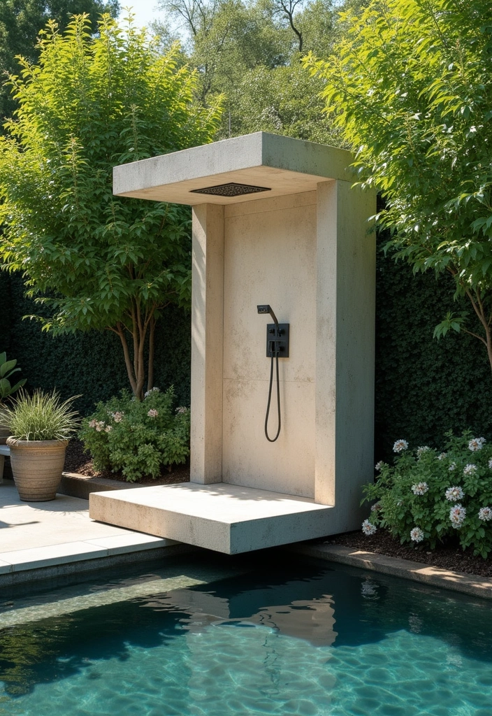 floating outdoor shower beach house luxury