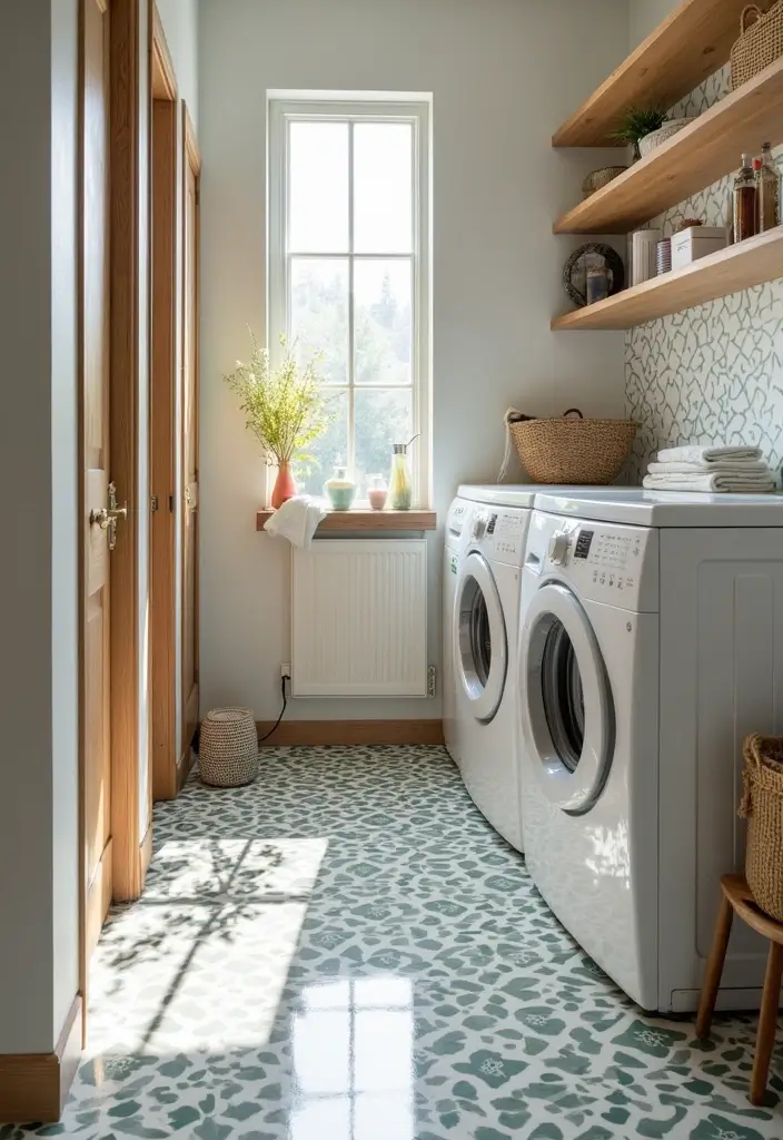 fun functional laundry room flooring