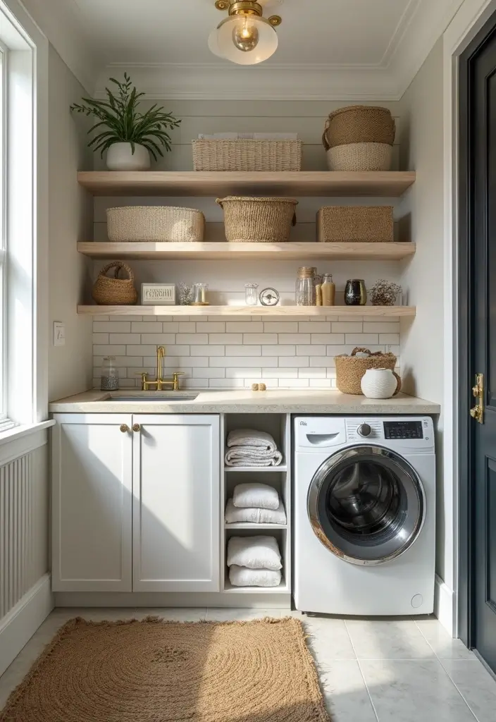 functional stylish top load laundry room