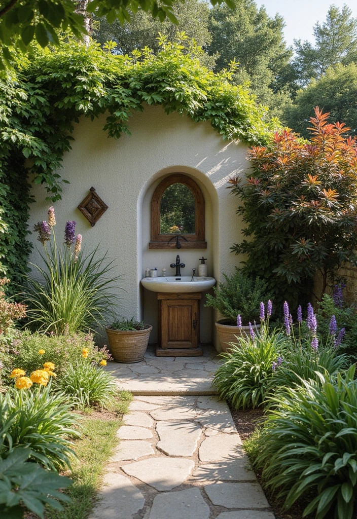 garden oasis outdoor bathroom retreat