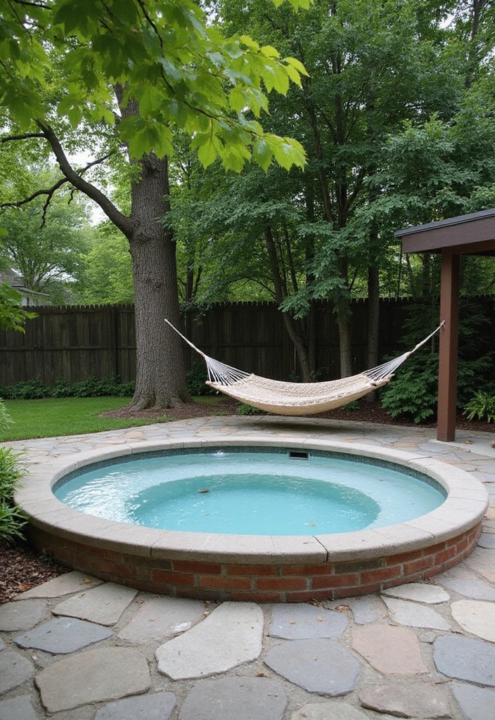 hammock lounge beside outdoor jacuzzi