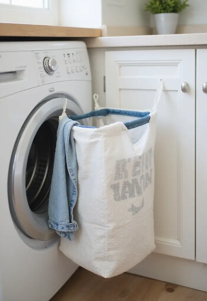 hanging laundry hamper wall mounted
