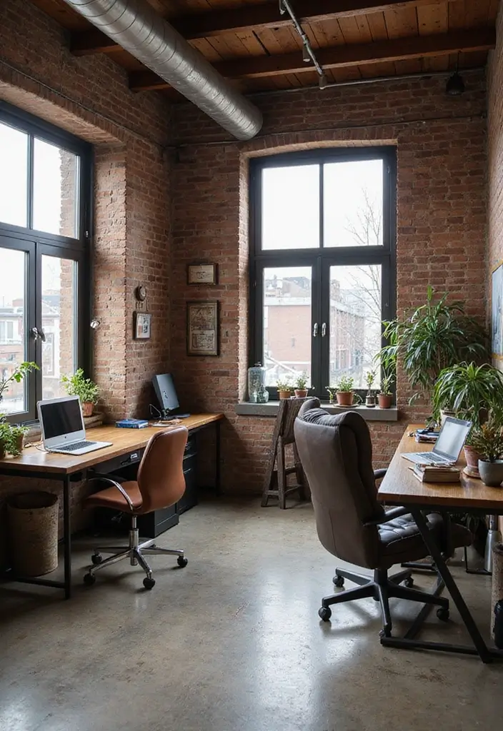 industrial style dual home office desk