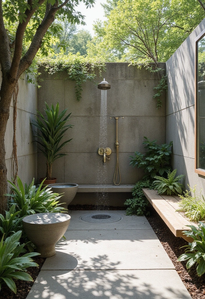innovative outdoor shower space design