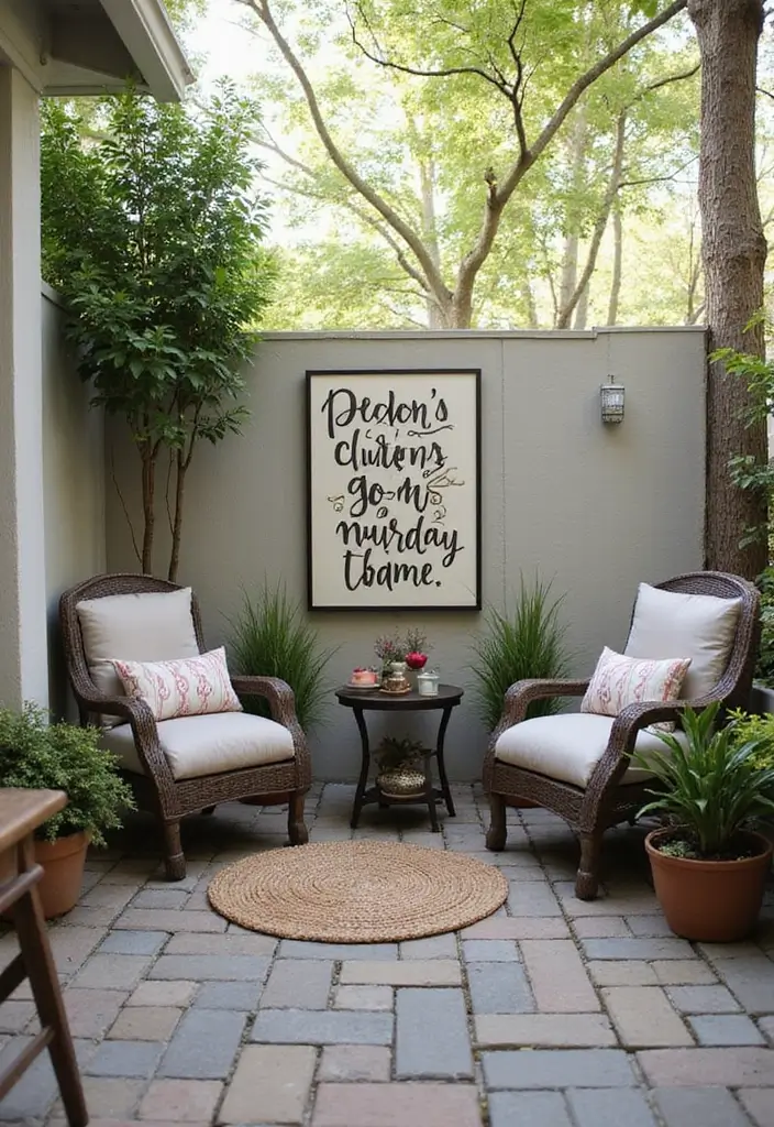 inspirational quote sign outdoor patio decor