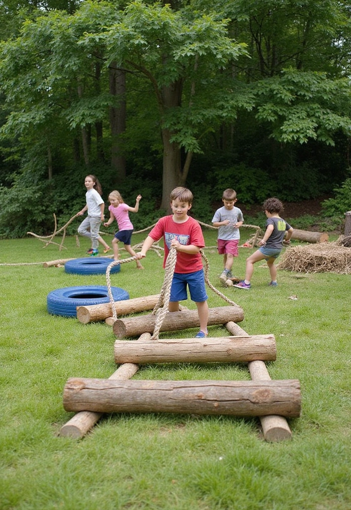 kids backyard obstacle course diy outdoor activity