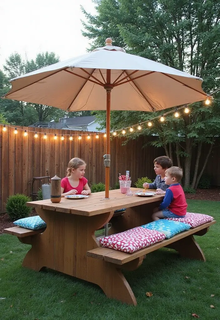 kids diy picnic area backyard outdoor seating