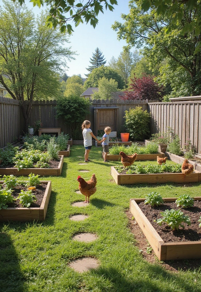 kids mini farm area backyard garden animals