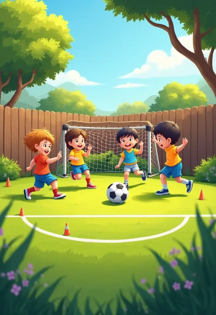 kids miniature soccer field backyard diy sports area