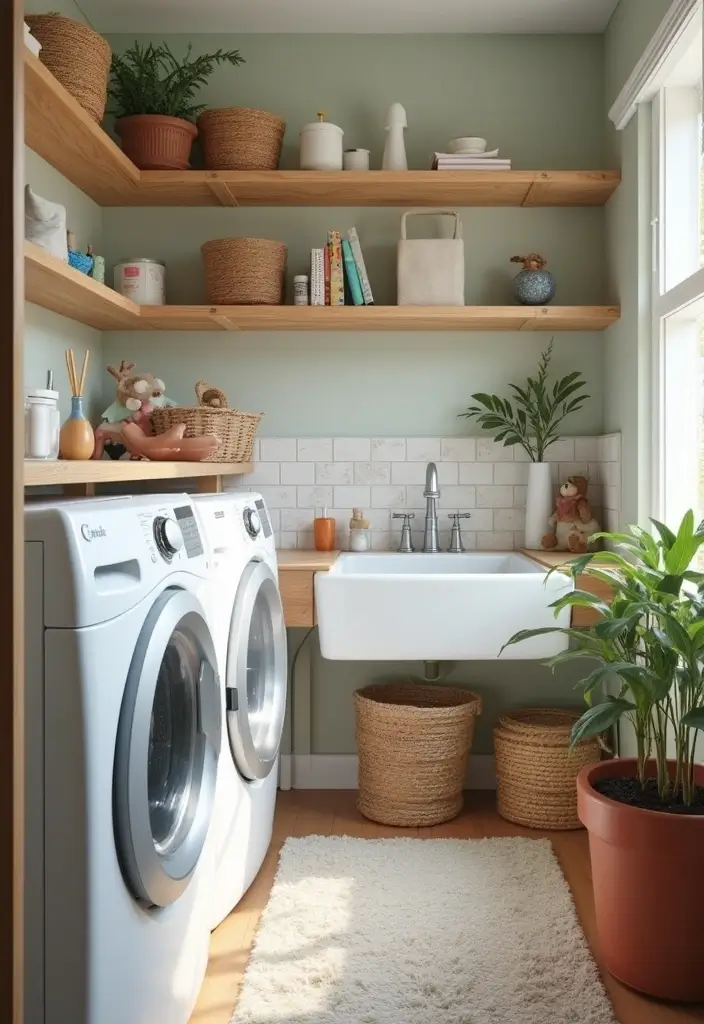 kids play space laundry room corner