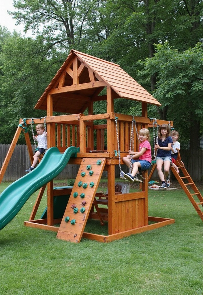 kids swing set diy backyard outdoor play