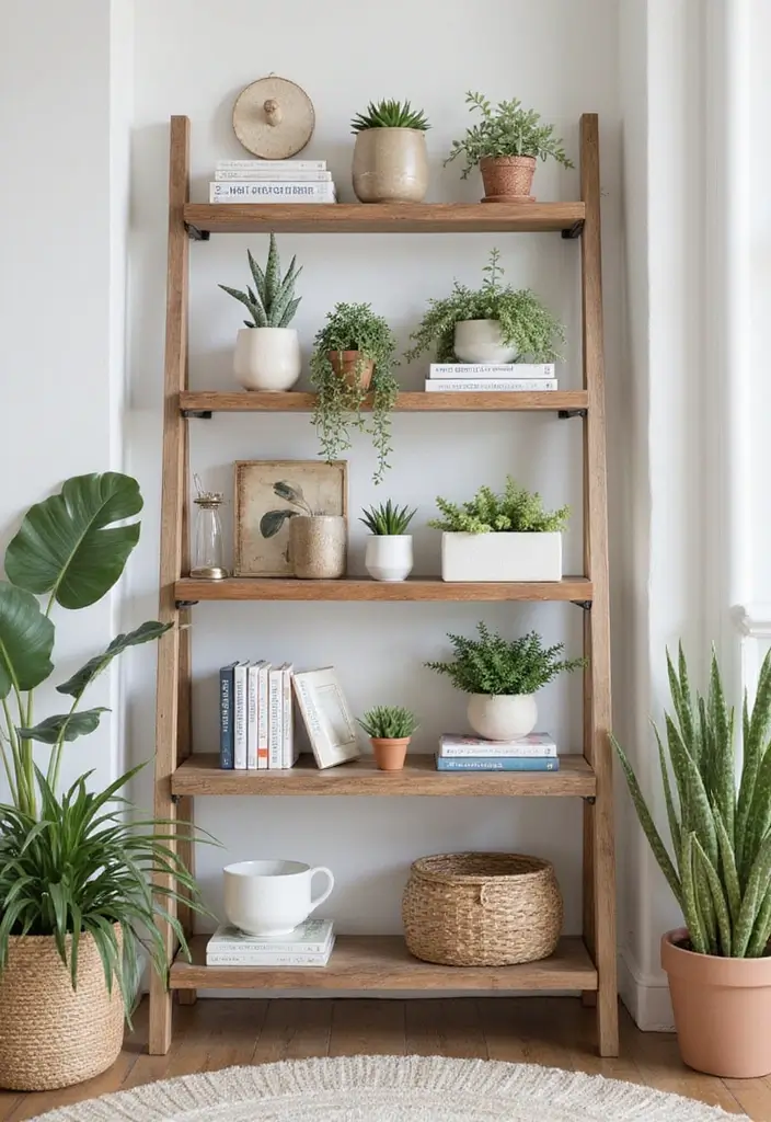 ladder shelves chic vertical storage