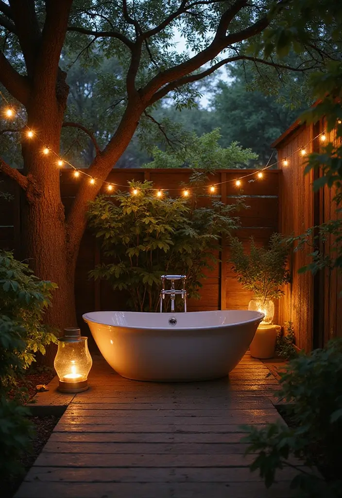 lighting magic outdoor bathroom ambiance