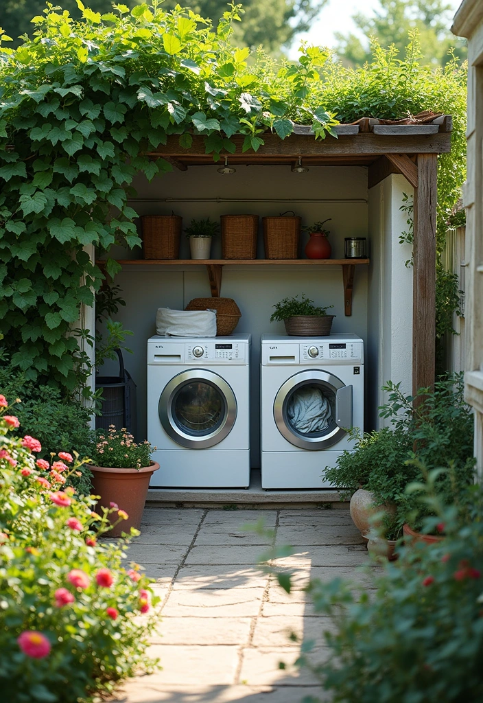 lush green outdoor laundry surroundings