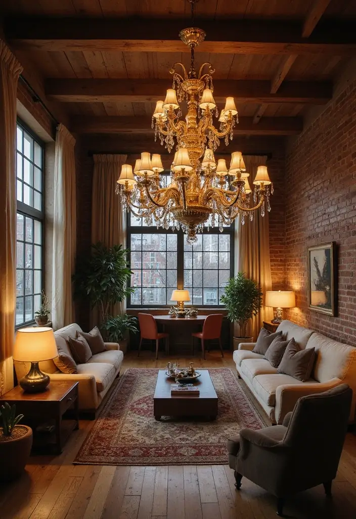 luxurious lighting small loft apartment design