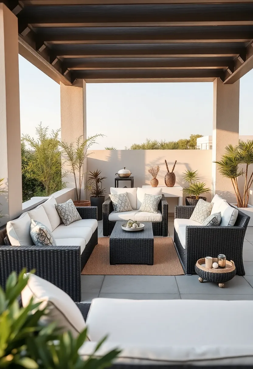 luxury outdoor sofa terrace seating