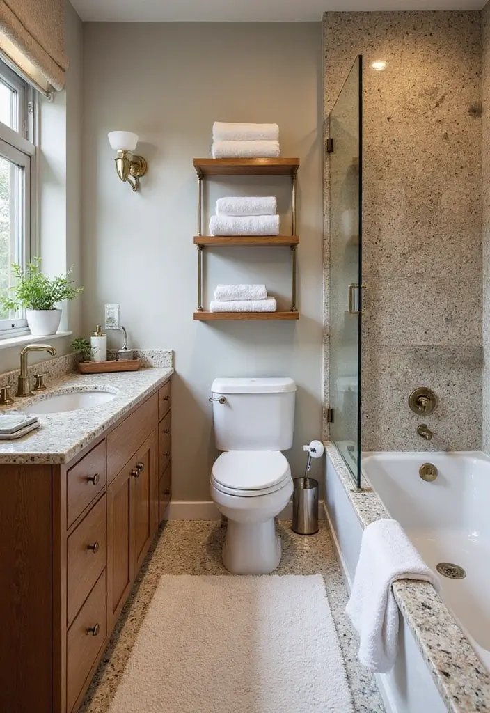 mixed style terrazzo bathroom design