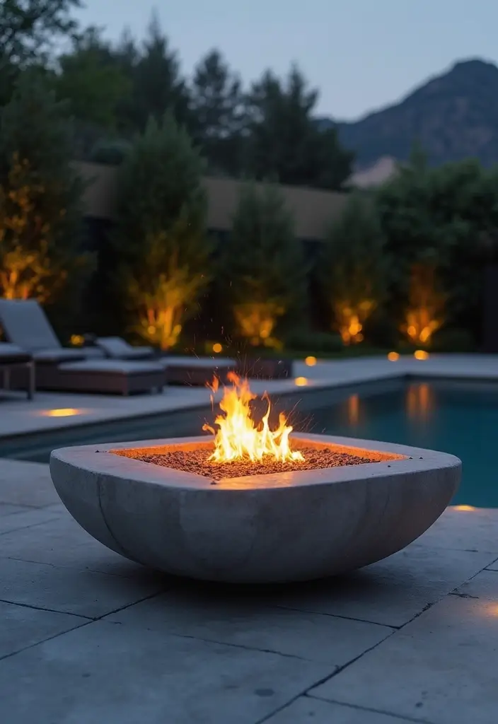 modern minimalist fire pit