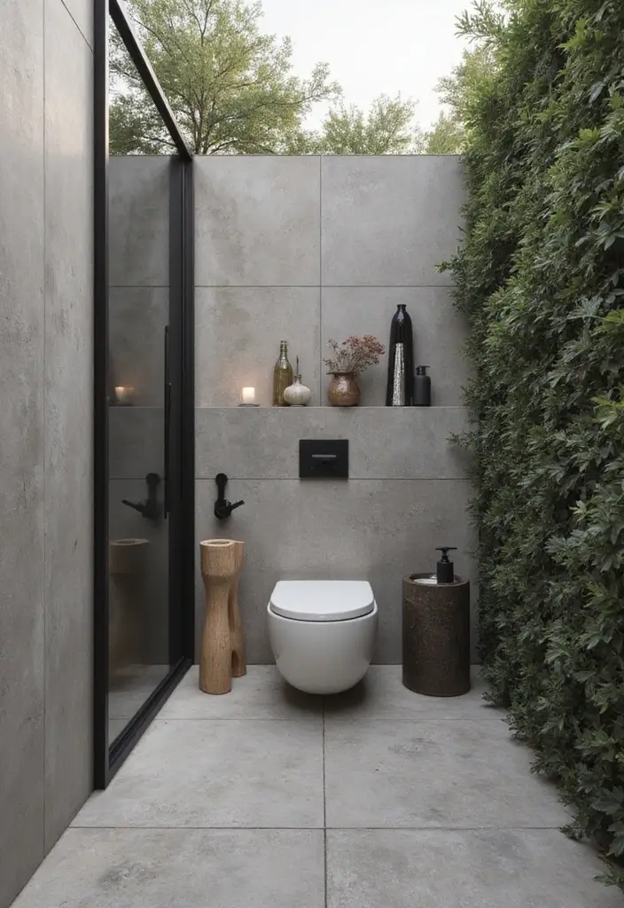 modern outdoor toilet with clean lines