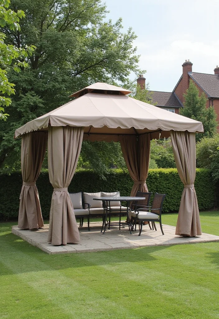 modular gazebo with adjustable panels

